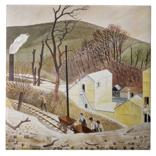 Eric Ravilious - Cement Works No. 2 Kakelplatta