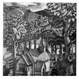 Eric Ravilious - Church under a Backe, Kakelplatta