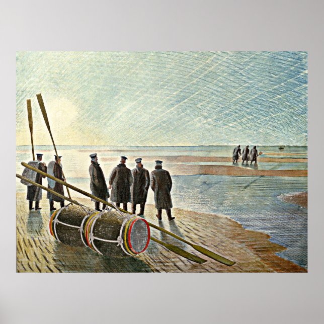 Eric Ravilious - Dangerous Work at Low Tide Poster (Framsidan)