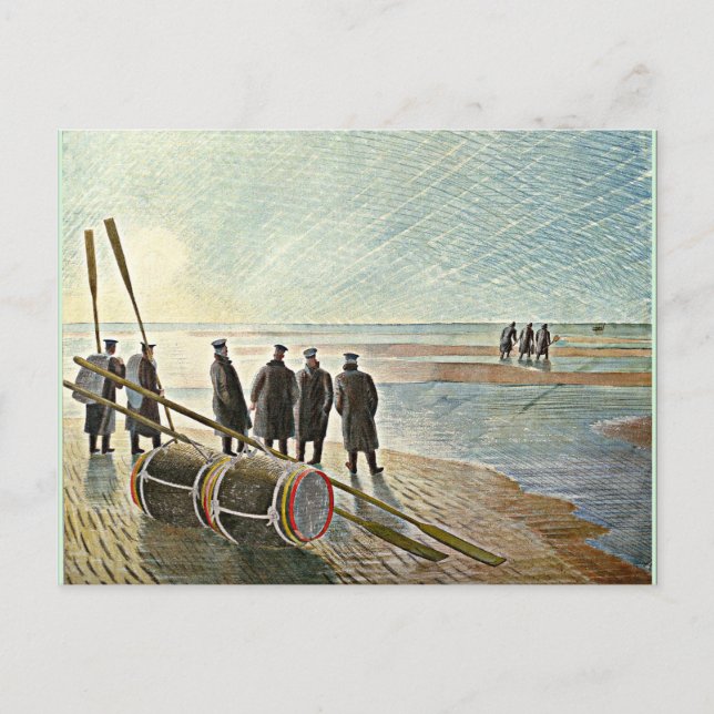 Eric Ravilious - Dangerous Work at Low Tide Vykort (Framsida)