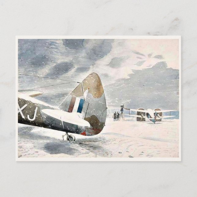 Eric Ravilious, De Icing Aircraft Vykort (Framsida)