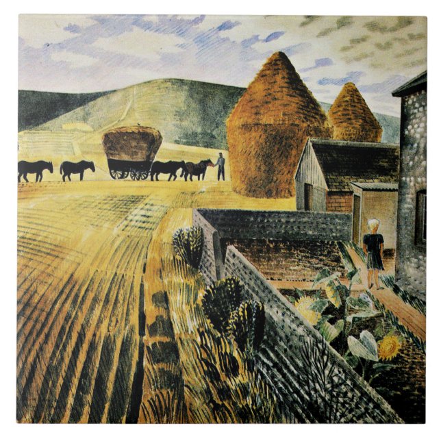Eric Ravilious - Furlongs Kakelplatta (Framsidan)