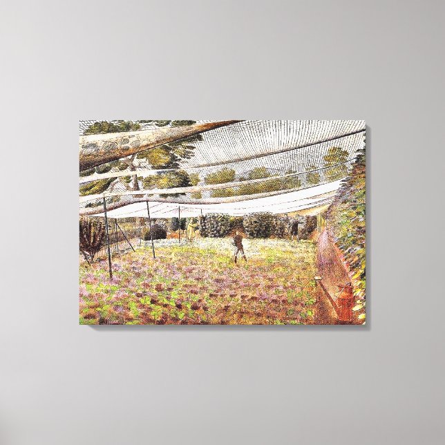 Eric Ravilious-grafik, jordgubbsnetter Canvastryck (Framsida)