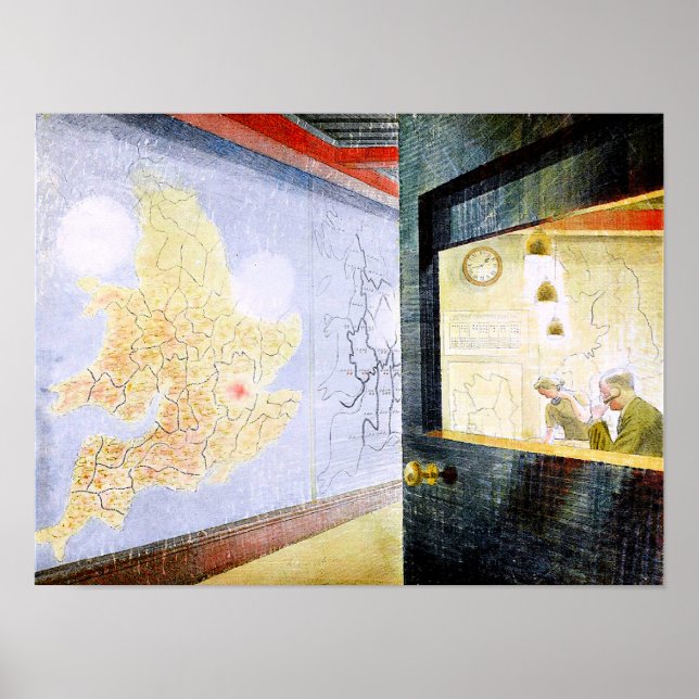 Eric Ravilious-grafik, Wall Kartor Poster (Framsidan)