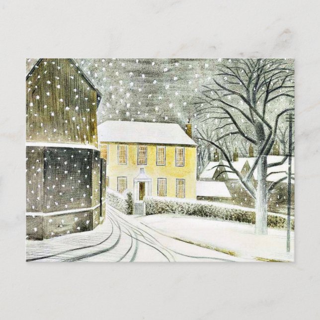 Eric Ravilious - Hallstead Road i Snö, Vykort (Framsida)