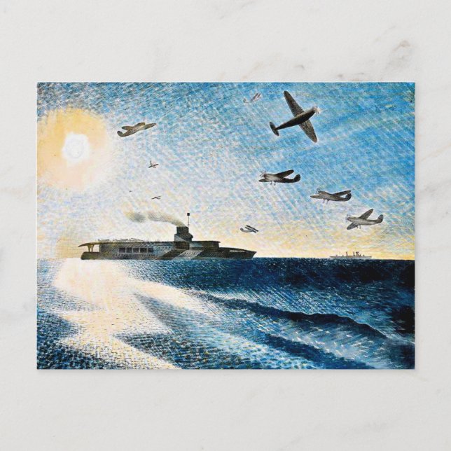 Eric Ravilious - HMS Glorious i Arktis Vykort (Framsida)