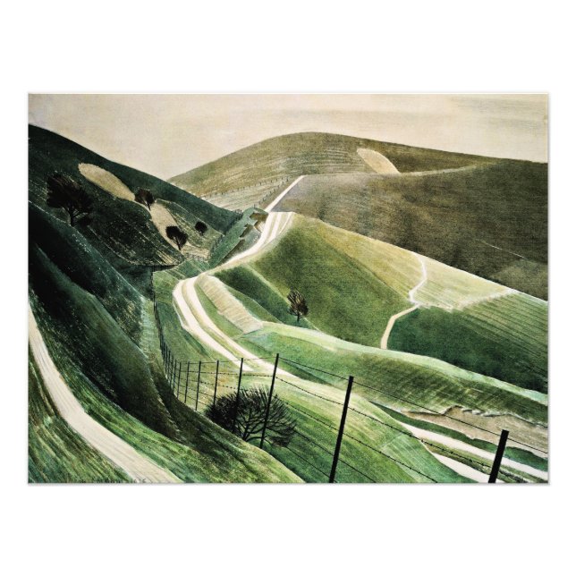 Eric Ravilious - Kritvägar, Fototryck (Framsidan)
