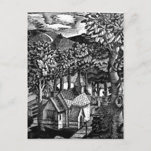 Eric Ravilious - Kyrka under en kulle Vykort