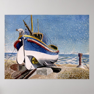 Eric Ravilious - Livbåt i Adelburgh, bra konst Poster