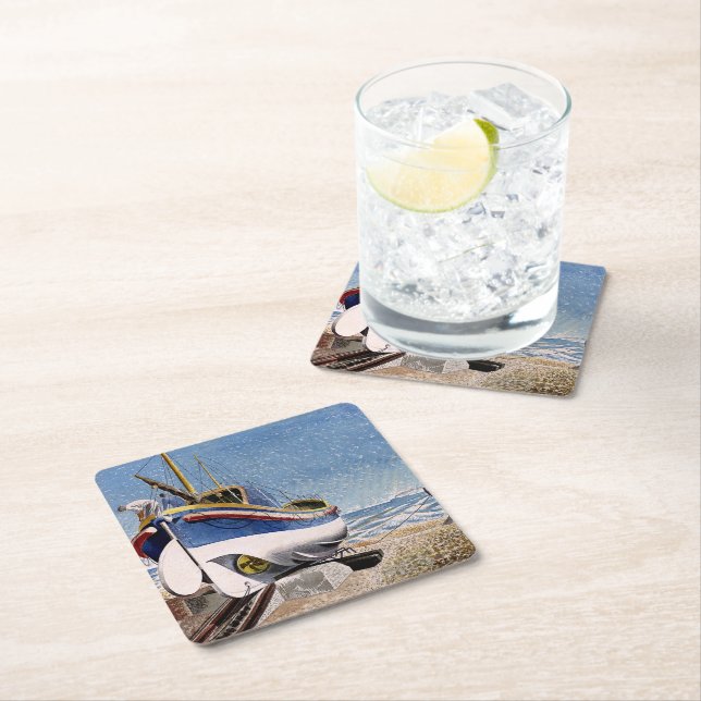 Eric Ravilious - Livbåt i Adelburgh. Underlägg Papper Kvadrat (Insitu)