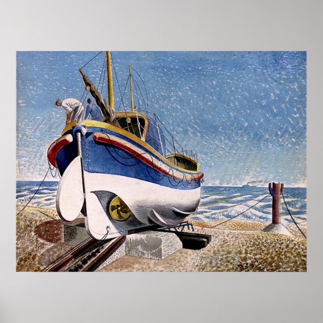 Eric Ravilious - Livbåt. Poster (Framsidan)