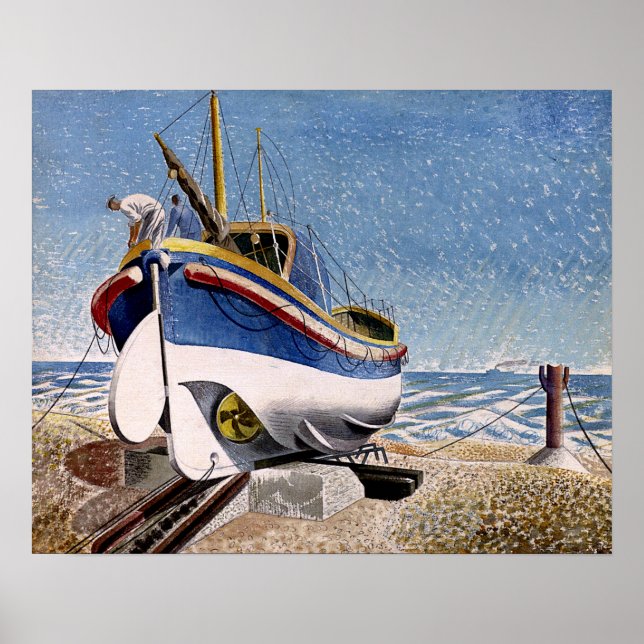 Eric Ravilious - Livbåt,  Poster (Framsidan)