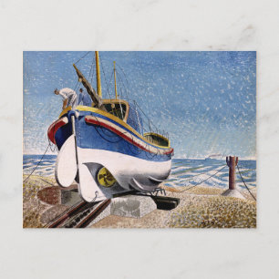 Eric Ravilious - Livbåten vid Adelburgh, bra art Vykort