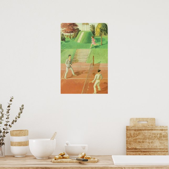 Eric Ravilious-målning, Tennis, Poster (Kök)