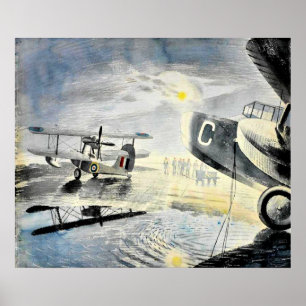 Eric Ravilious - Morgon på Tarmac Poster