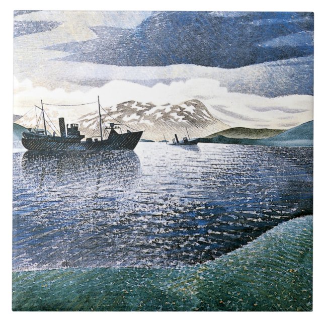 Eric Ravilious - Norge, magisk realism Kakelplatta (Framsidan)