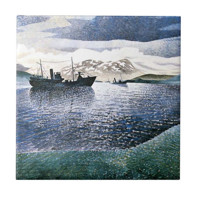 Eric Ravilious - Norge, magisk realism Kakelplatta (Framsidan)
