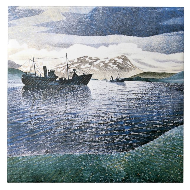 Eric Ravilious - Norge, magisk realism, Kakelplatta (Framsidan)