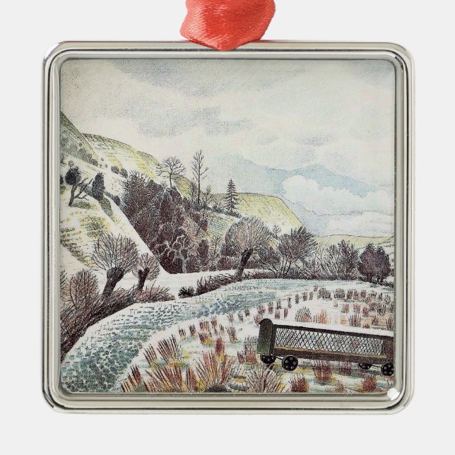 Eric Ravilious - Nyårssnö, Julgransprydnad Metall (Framsidan)