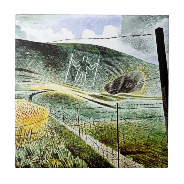 Eric Ravilious - The Wilmington Giant,  Kakelplatta (Framsidan)