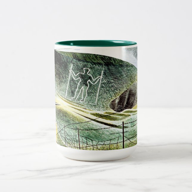 Eric Ravilious - The Wilmington Giant,  Två-Tonad Mugg (Center)
