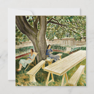 Eric Ravilious - Två kvinnor i en Garden, bra kons Kort