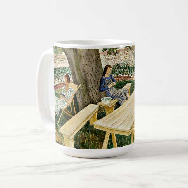 Eric Ravilious - Två kvinnor i en Garden. Kaffemugg (Framsida vänster)