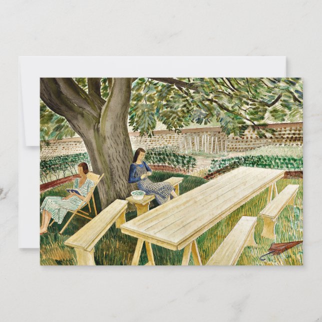 Eric Ravilious - Två kvinnor i en Garden. Kort (Framsida)