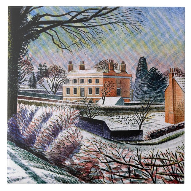 Eric Ravilious, Vicarage in Winter Kakelplatta (Framsidan)