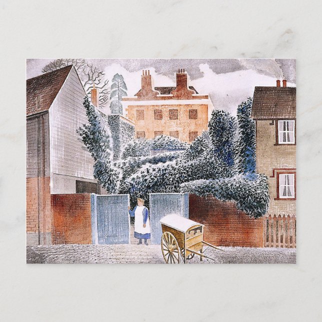 Eric Ravilious, Vicarage, magisk realism Vykort (Framsida)