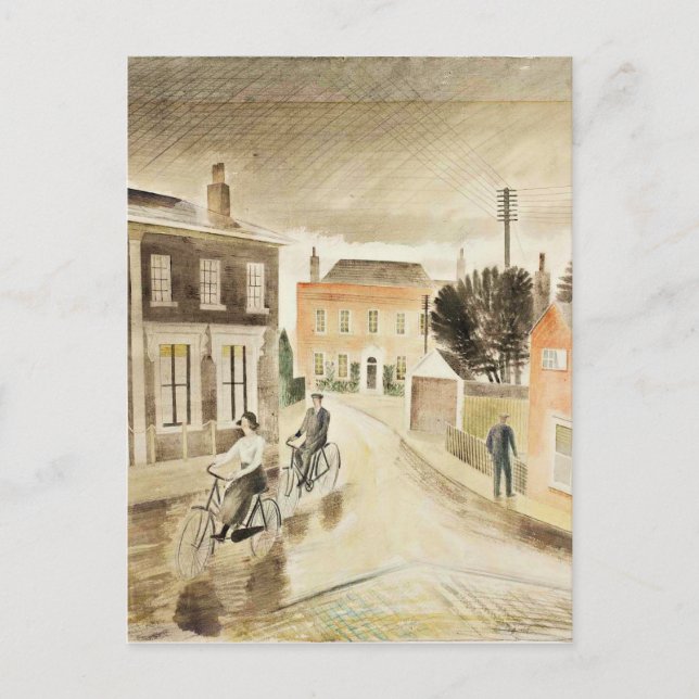 Eric Ravilious - Village Street, bra art Vykort (Framsida)