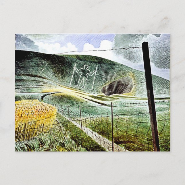 Eric Ravilious - Wilmington Giant, bra konst Vykort (Framsida)