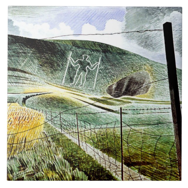 Eric Ravilious - Wilmington Giant Kakelplatta (Framsidan)