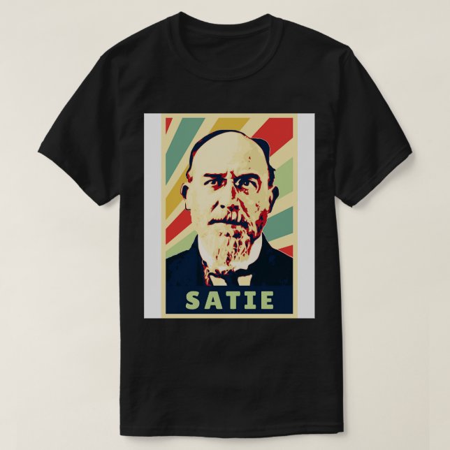 Eric Satie Vintage Färg T Shirt (Design framsida)