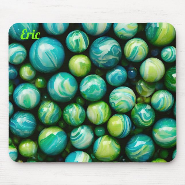 ERIC ~ Zany Shades of Grönt and Blue ~ Marbles ~ Musmatta (Framsidan)