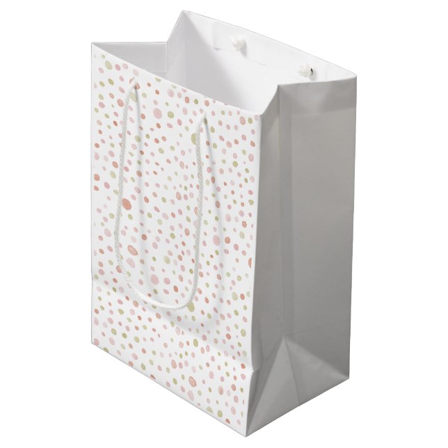 Erica Confetti Watercolor Dots Presentpåse (Framsidan Vinklad)