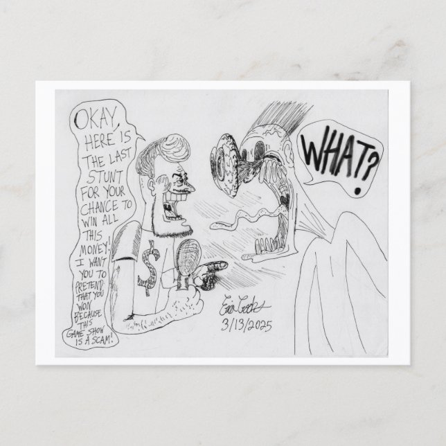 Erica Crooks Comics : Game Show scam Helg Vykort (Framsida)