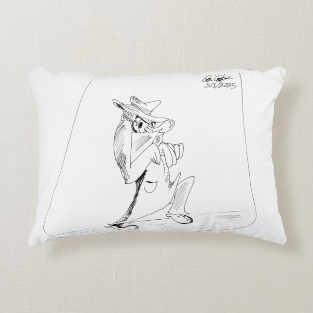 Erica Crooks Comics - sneaky villain man Prydnadskudde (Framsidan)