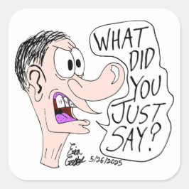 Erica Crooks Comics - What did you just say ? Fyrkantigt Klistermärke