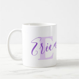 Erica namn: monogram E lila Kaffemugg