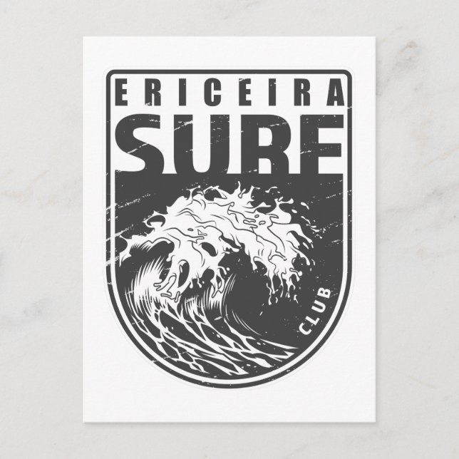 Ericeira Surfa Klubb Portugal Emblem Vykort (Framsida)