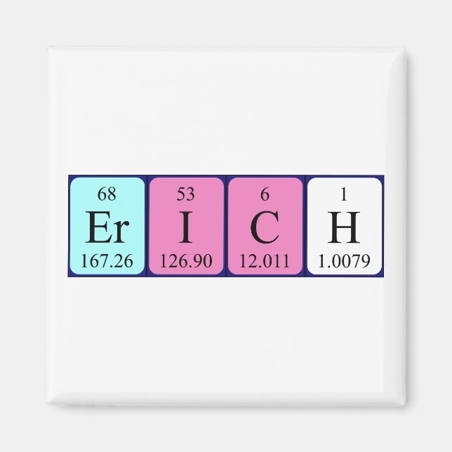 Erich Periodisk bord namn magnet (Framsidan)
