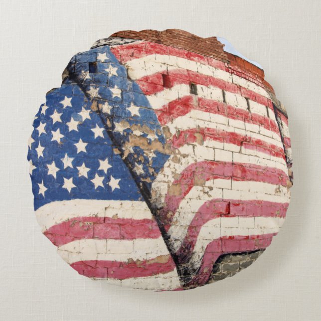 Erick Oklahoma, USA. Rutt 66 Rund Kudde (Framsidan)