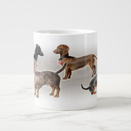 Eridox dachshund collage jumbo mugg