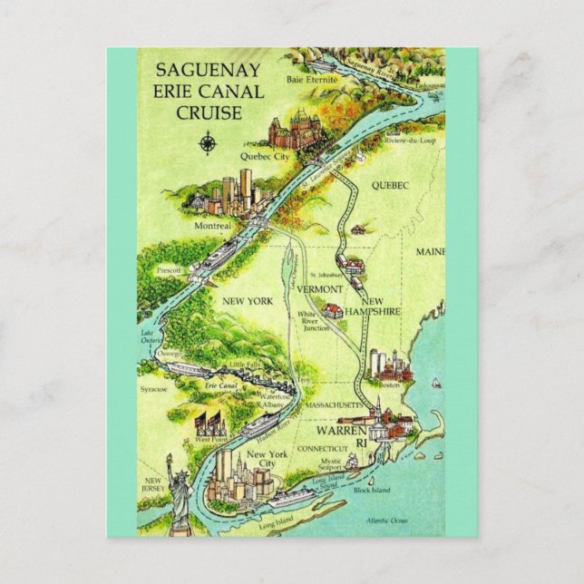 Erie Canal Kryssning Vintage vykort (Framsida)