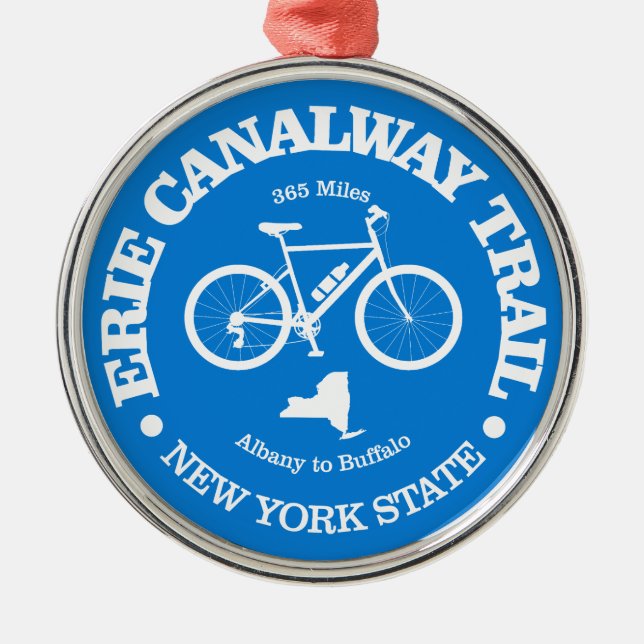 Erie Canalway Trail (cykling) Julgransprydnad Metall (Framsidan)