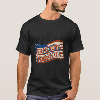 Erie City Pennsylvania American Flag T Shirt