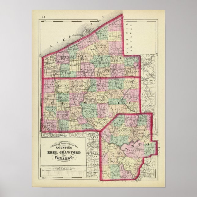 Erie, Crawford, Venango-grevskapen Poster (Framsidan)