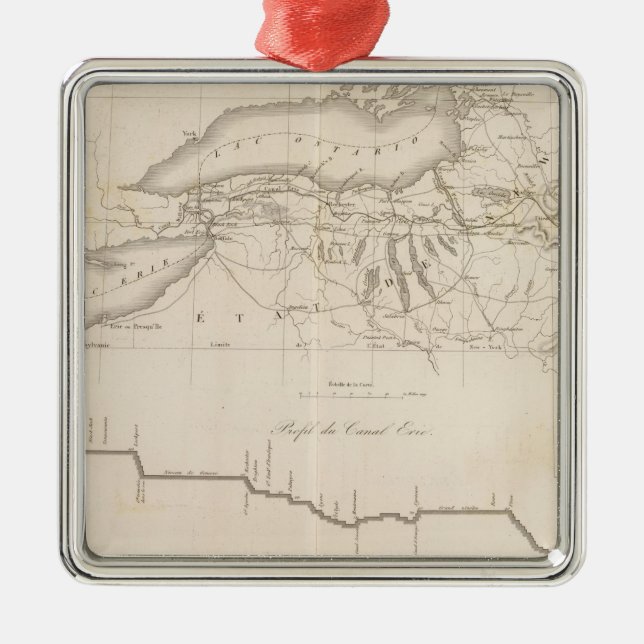 Erie kanal julgransprydnad metall (Framsidan)