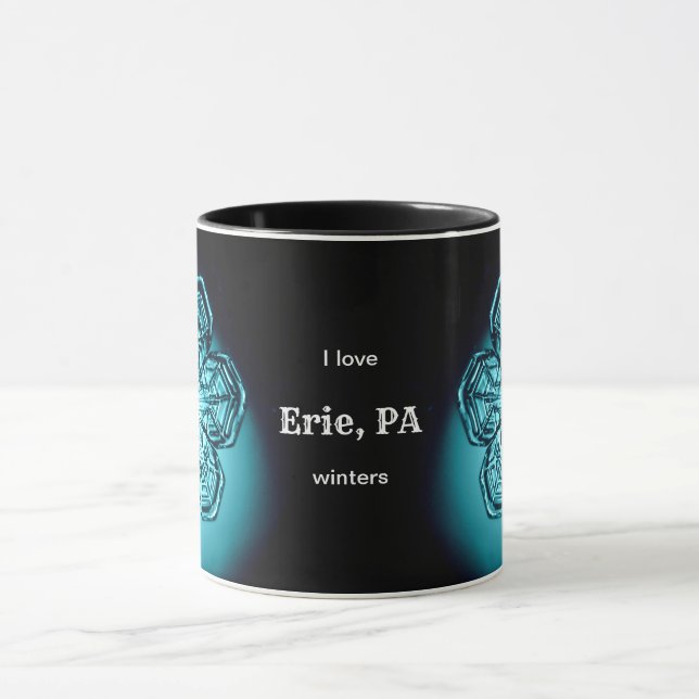 Erie PA I Kärlek Anpassningsbar City Winters Snowf Mugg (Center)